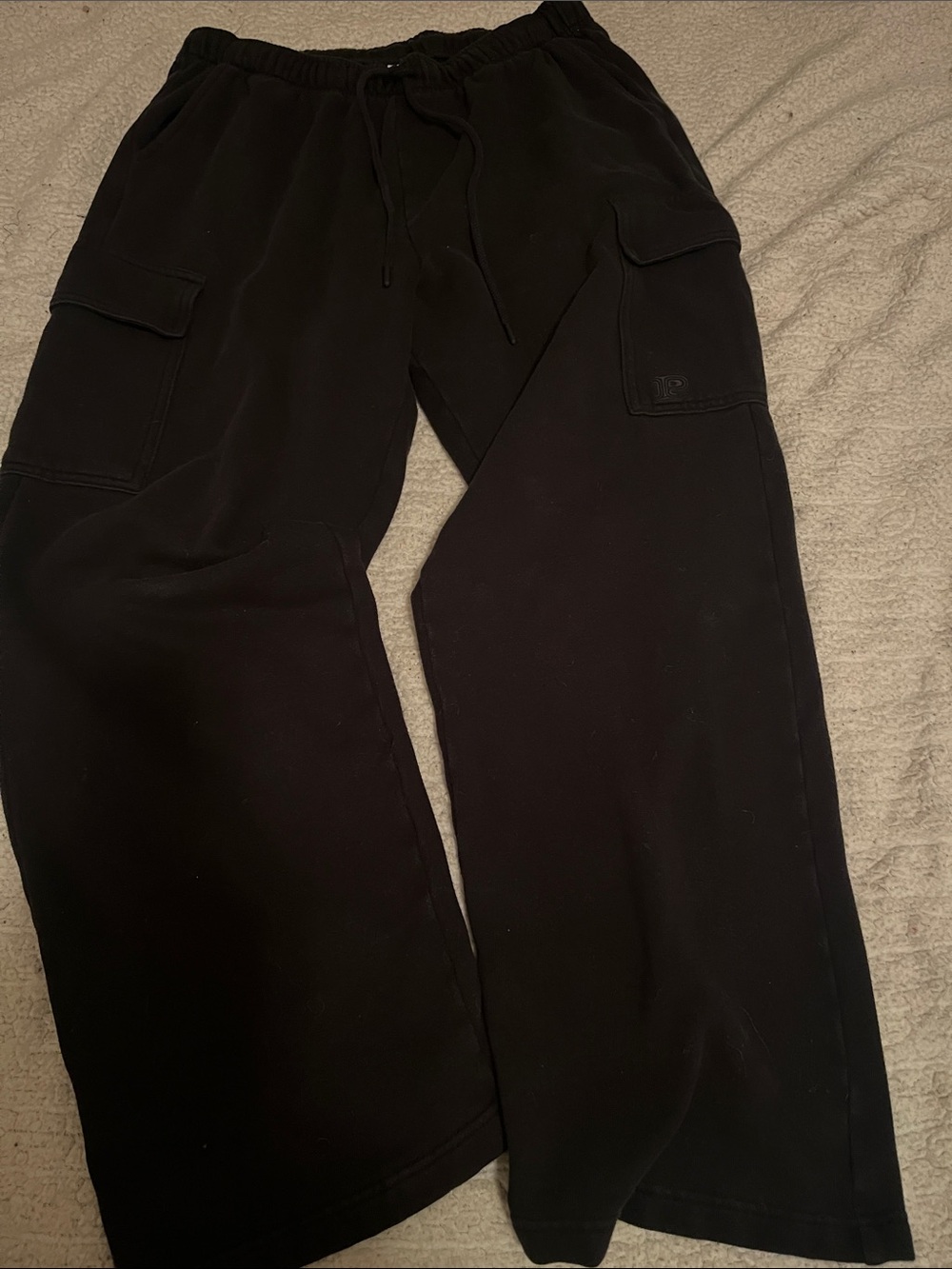PINK Victoria's Secret Black Cargo Sweatpants size L